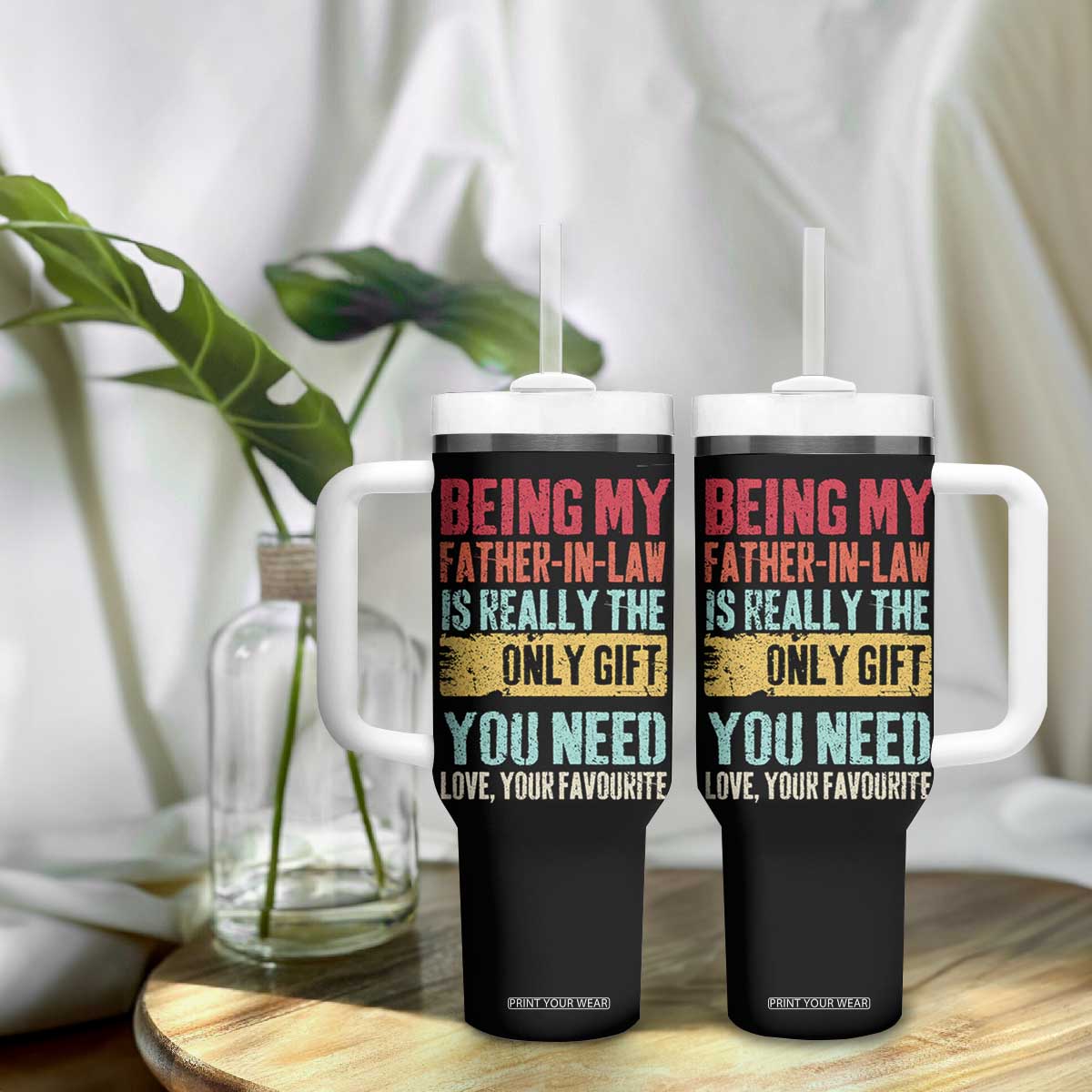 Father In Law Gift Tumbler With Handle Retro Funny Being My Father-in-law TB10 Print Your Wear