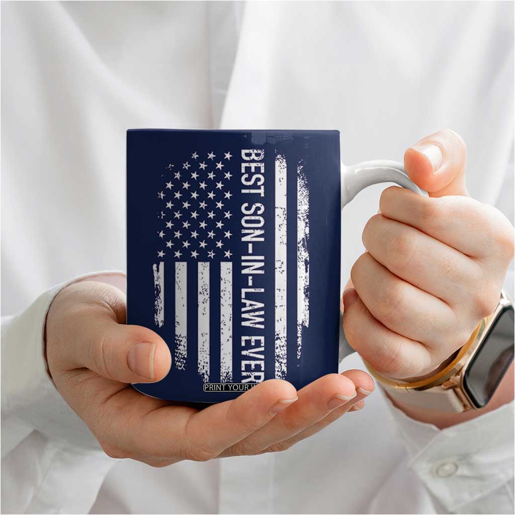 My Son In Law Is My Favorite Child Coffee Mug Funny Gift For Mother-in-Law Father-in-Law USA Flag TB10 Print Your Wear