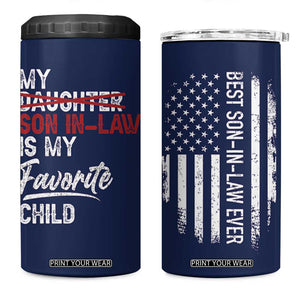 My Son In Law Is My Favorite Child 4 in 1 Can Cooler Tumbler Funny Gift For Mother-in-Law Father-in-Law USA Flag TB10 One Size: 16 oz Navy Print Your Wear