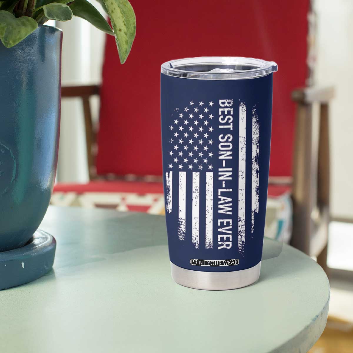 My Son In Law Is My Favorite Child Tumbler Cup Funny Gift For Mother-in-Law Father-in-Law USA Flag TB10 Print Your Wear