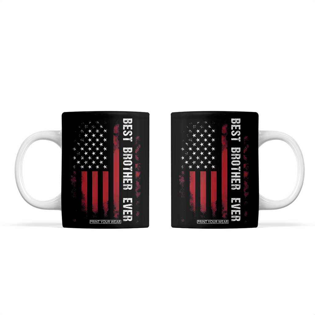 Best Brother Ever Coffee Mug Retro US Flag Gifts From Sisters Siblings TB10 Black Print Your Wear