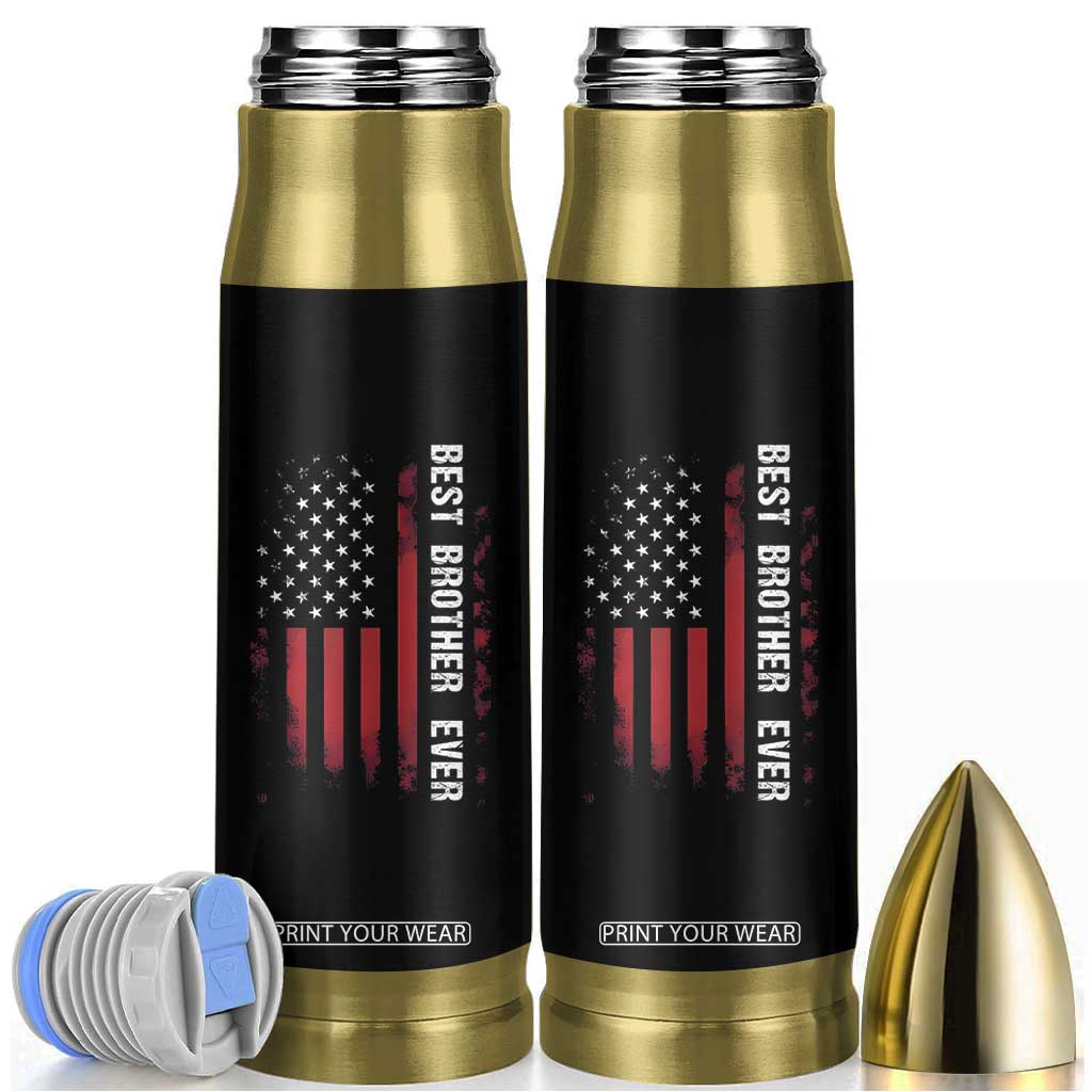 Best Brother Ever Bullet Tumbler Retro US Flag Gifts From Sisters Siblings TB10 Black Print Your Wear