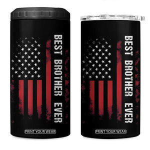 Best Brother Ever 4 in 1 Can Cooler Tumbler Retro US Flag Gifts From Sisters Siblings TB10 One Size: 16 oz Black Print Your Wear