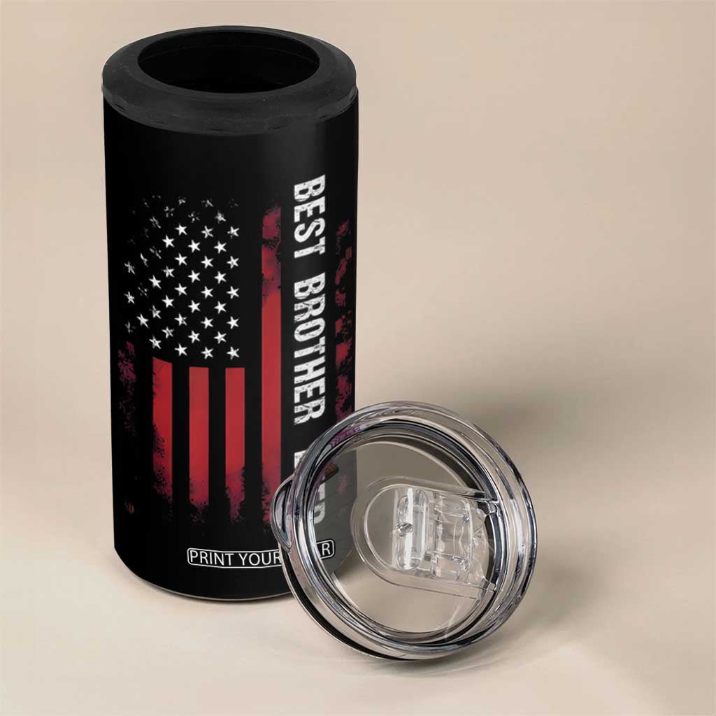 Best Brother Ever 4 in 1 Can Cooler Tumbler Retro US Flag Gifts From Sisters Siblings TB10 Print Your Wear