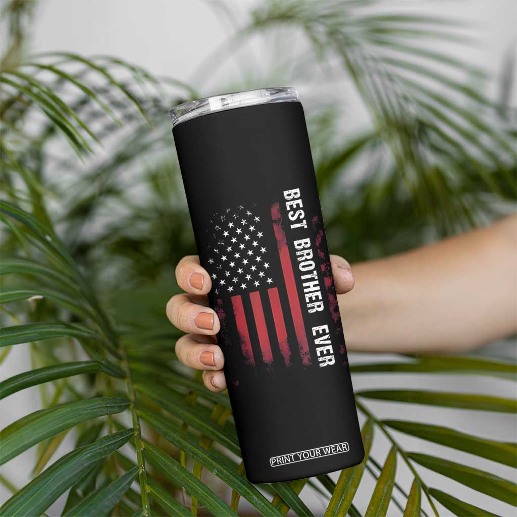 Best Brother Ever Skinny Tumbler Retro US Flag Gifts From Sisters Siblings TB10 Print Your Wear