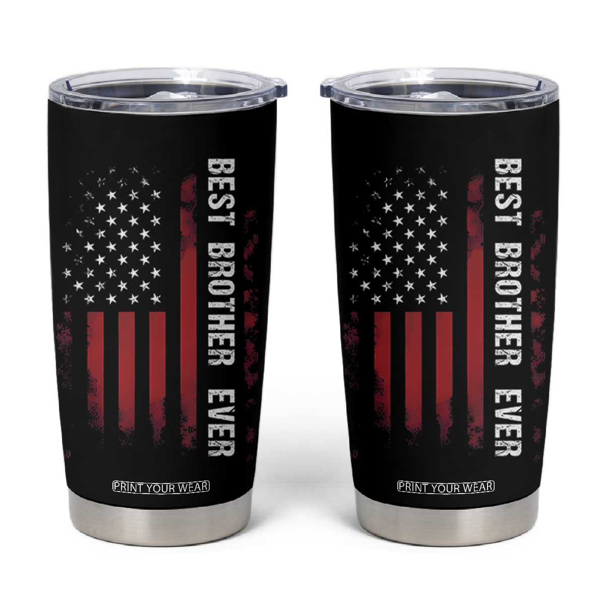Best Brother Ever Tumbler Cup Retro US Flag Gifts From Sisters Siblings TB10 Black Print Your Wear