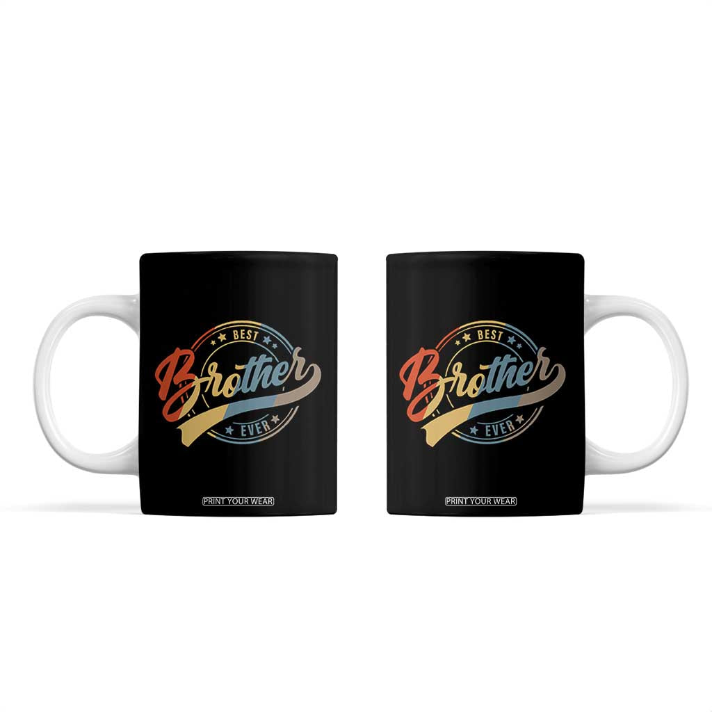 Best Brother Ever Coffee Mug Retro Vintage Gifts From Sisters Siblings TB10 Black Print Your Wear