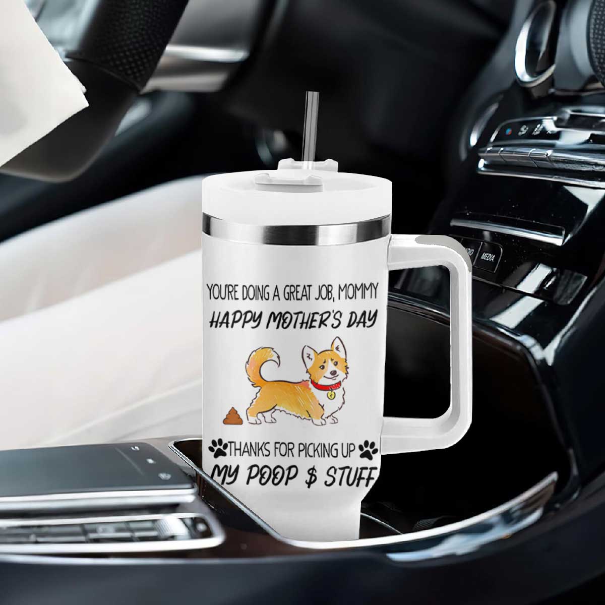 Dog Mom Gifts Tumbler With Handle Thanks For Picking Up My Poop Funny Mothers Day Gift For Dog Lovers TB10 Print Your Wear