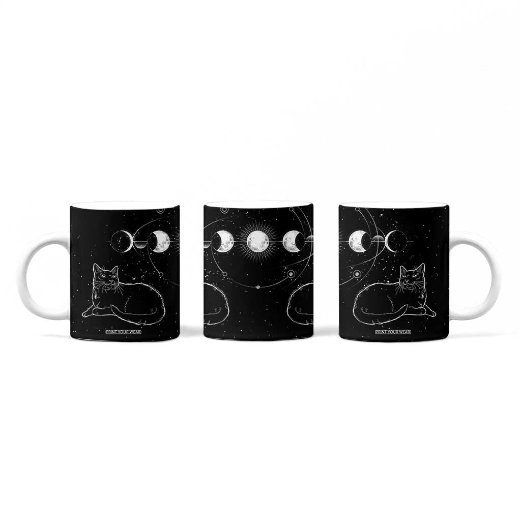 Black Cat Coffee Mug Cat Lover Gifts For Women Funny Goth Witch Gothic TB10 Print Your Wear