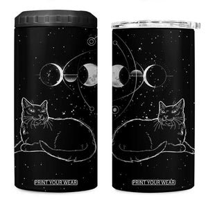 Black Cat 4 in 1 Can Cooler Tumbler Cat Lover Gifts For Women Funny Goth Witch Gothic TB10 One Size: 16 oz Black Print Your Wear