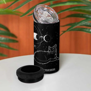 Black Cat 4 in 1 Can Cooler Tumbler Cat Lover Gifts For Women Funny Goth Witch Gothic TB10 Print Your Wear