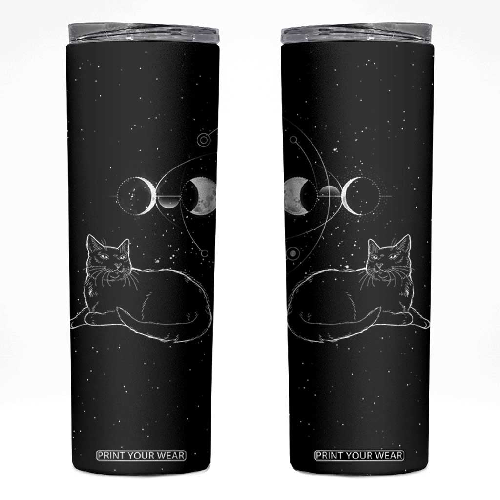 Black Cat Skinny Tumbler Cat Lover Gifts For Women Funny Goth Witch Gothic TB10 Black Print Your Wear