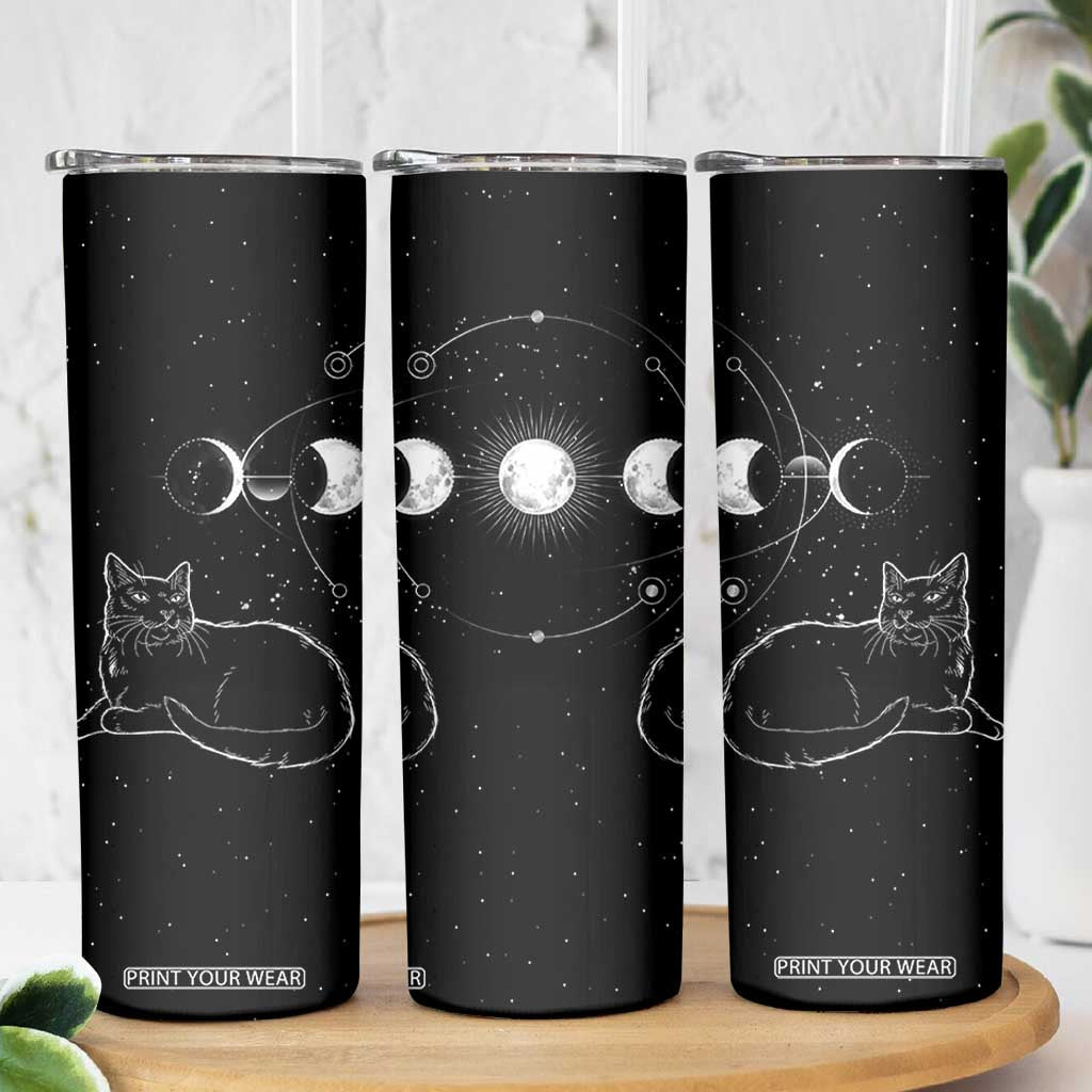 Black Cat Skinny Tumbler Cat Lover Gifts For Women Funny Goth Witch Gothic TB10 Print Your Wear