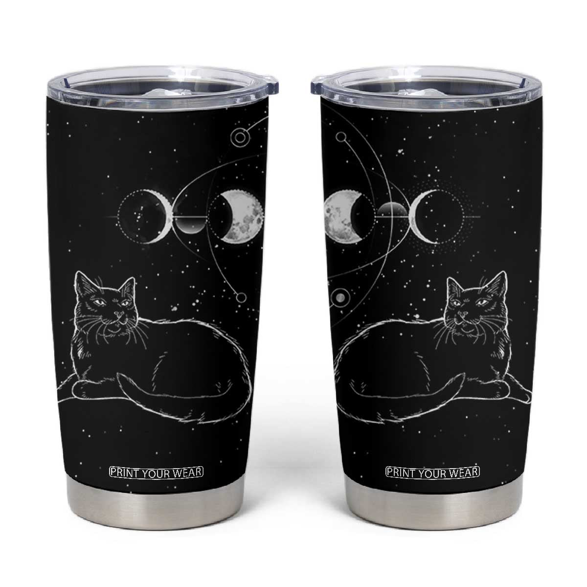 Black Cat Tumbler Cup Cat Lover Gifts For Women Funny Goth Witch Gothic TB10 Black Print Your Wear