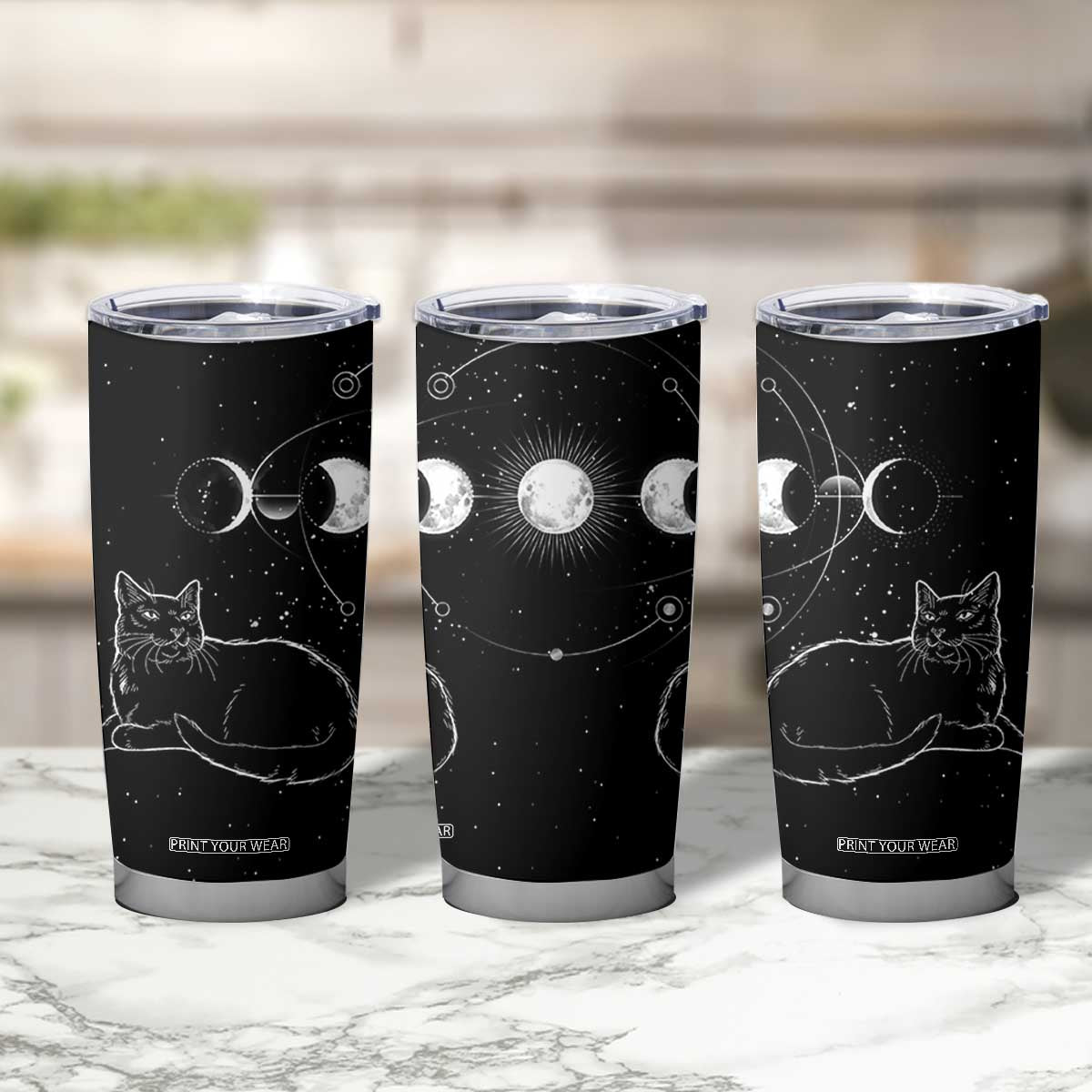 Black Cat Tumbler Cup Cat Lover Gifts For Women Funny Goth Witch Gothic TB10 Print Your Wear