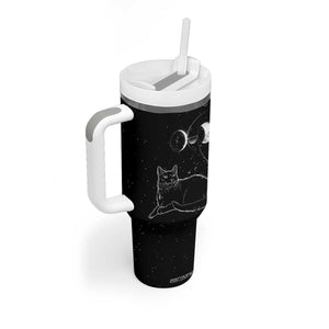 Black Cat Tumbler With Handle Cat Lover Gifts For Women Funny Goth Witch Gothic TB10 Print Your Wear