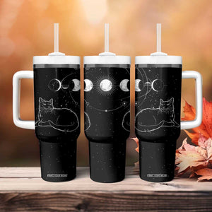 Black Cat Tumbler With Handle Cat Lover Gifts For Women Funny Goth Witch Gothic TB10 Print Your Wear