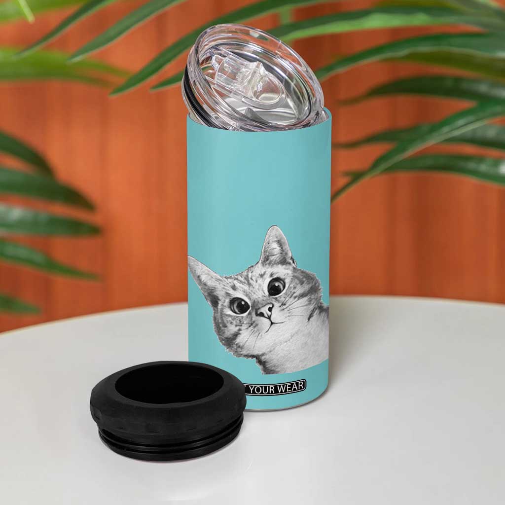Cat Lover Gifts 4 in 1 Can Cooler Tumbler You Still Asleep Human TB10 Print Your Wear