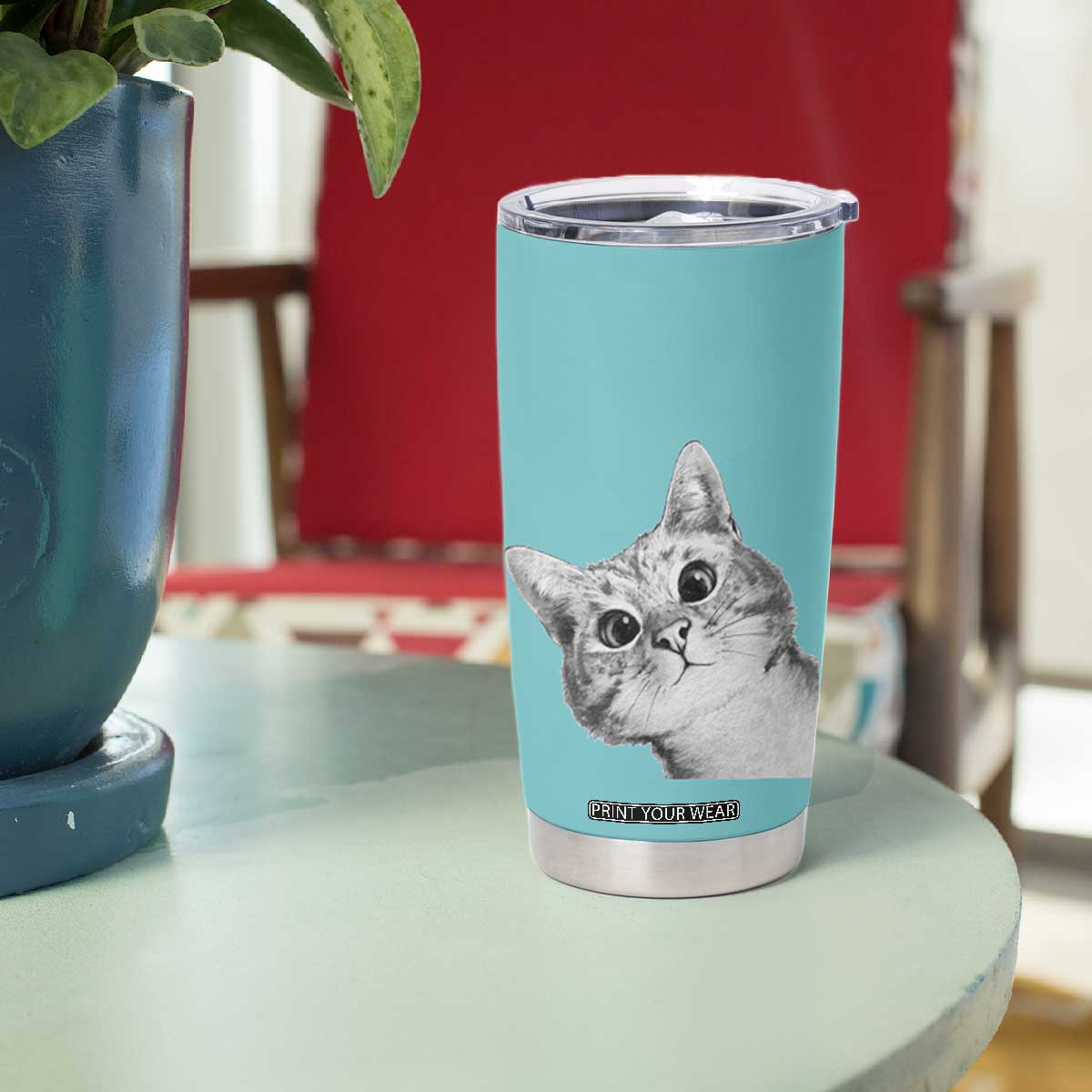 Cat Lover Gifts Tumbler Cup You Still Asleep Human TB10 Print Your Wear