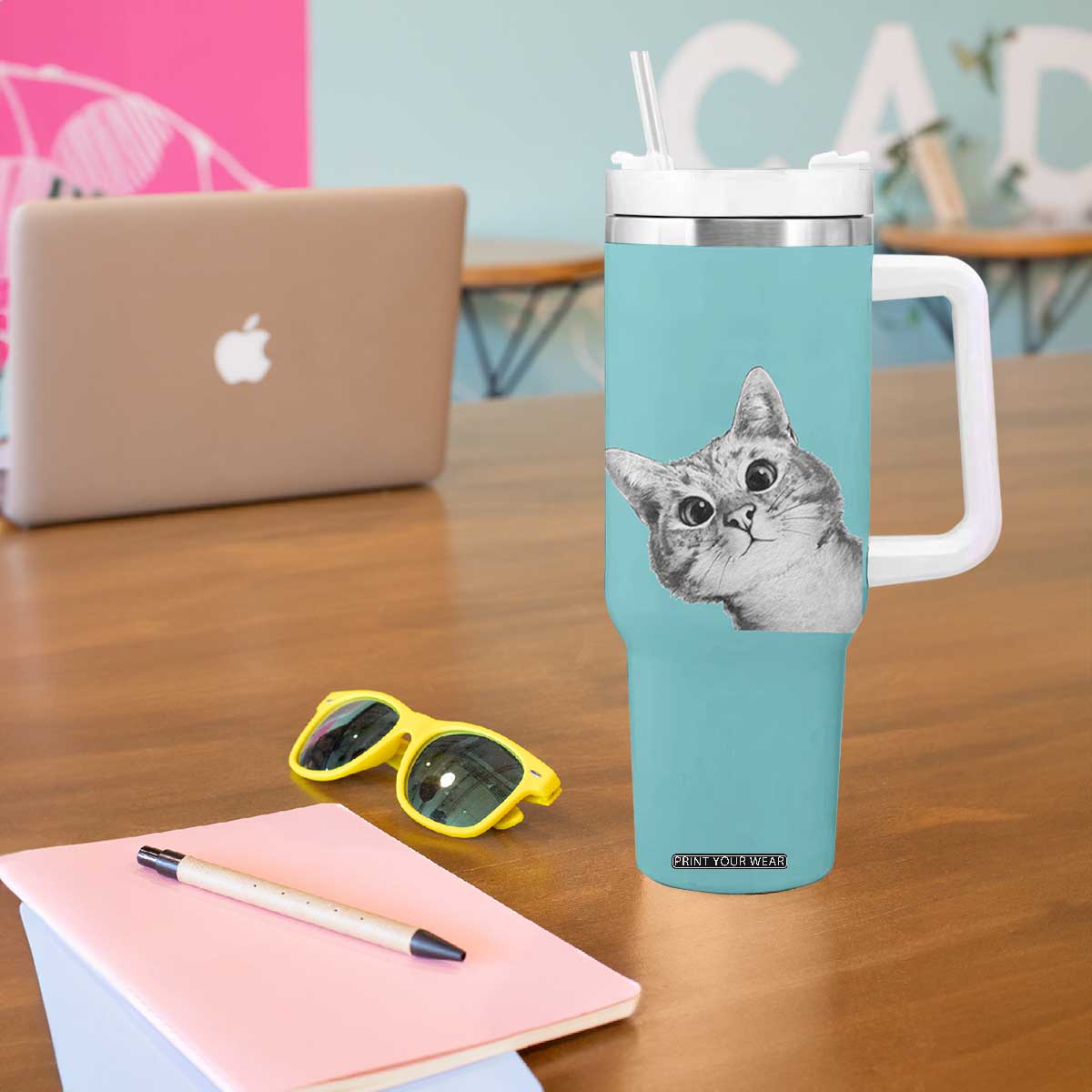 Cat Lover Gifts Tumbler With Handle You Still Asleep Human TB10 Print Your Wear