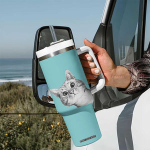 Cat Lover Gifts Tumbler With Handle You Still Asleep Human TB10 Print Your Wear
