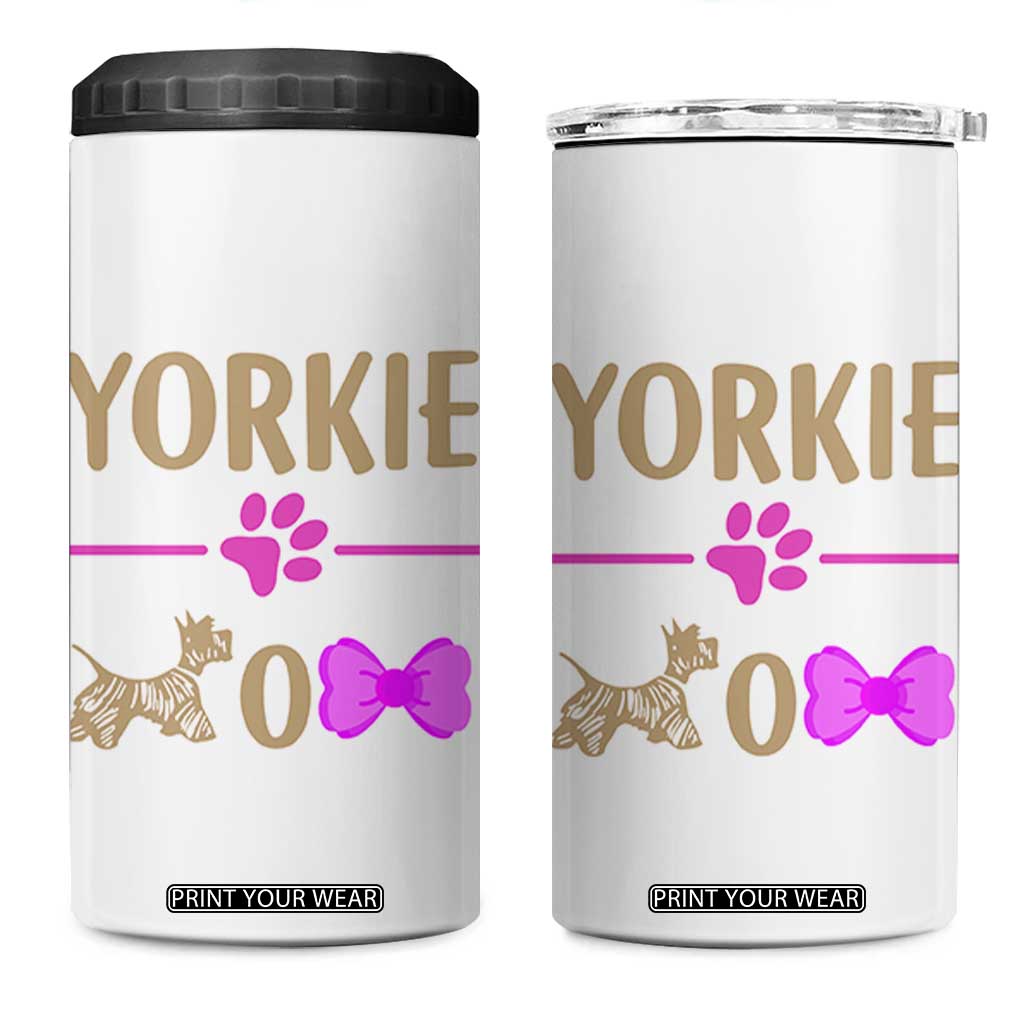 Yorkie Mom 4 in 1 Can Cooler Tumbler Yorkshire Terrier Gifts For Dog Mom Fur Mama Presents TB10 One Size: 16 oz White Print Your Wear