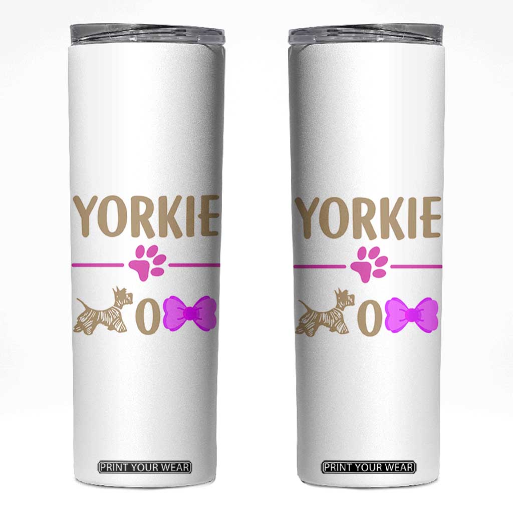 Yorkie Mom Skinny Tumbler Yorkshire Terrier Gifts For Dog Mom Fur Mama Presents TB10 White Print Your Wear