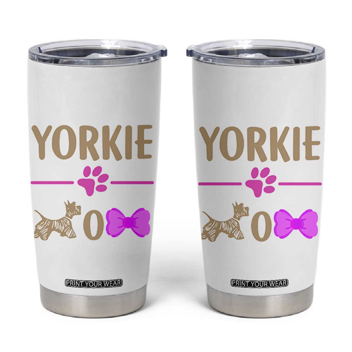 Yorkie Mom Tumbler Cup Yorkshire Terrier Gifts For Dog Mom Fur Mama Presents TB10 White Print Your Wear