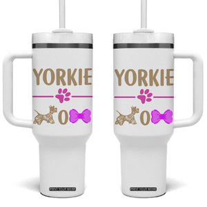 Yorkie Mom Tumbler With Handle Yorkshire Terrier Gifts For Dog Mom Fur Mama Presents TB10 One Size: 40 oz White Print Your Wear