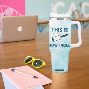 Funny Husky Mom Tumbler With Handle Funny Dog Owner Gift Siberian Husky This Is How I Roll TB10 Print Your Wear