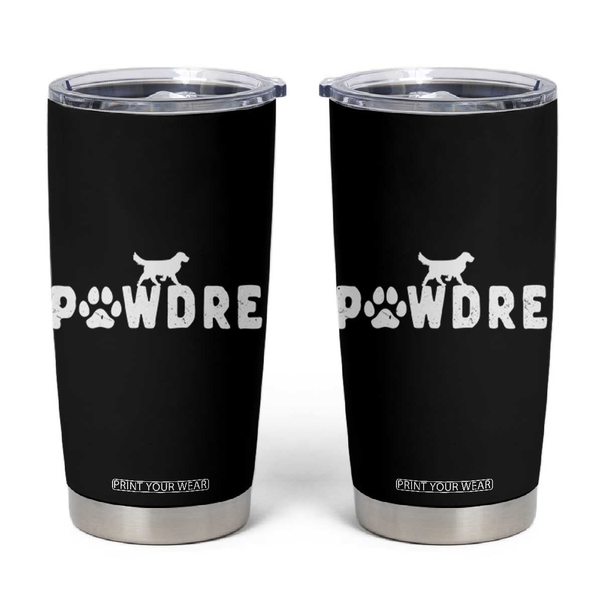 Pawdre Tumbler Cup Dog Mom Dad Owner Funny Cute Pup Doggo TB10 Black Print Your Wear