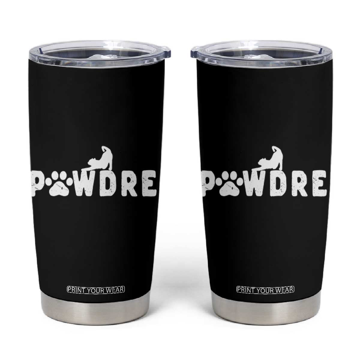 Cat Dad Gift Tumbler Cup Pawdre Funny Paw Print Cat Lover Fathers Day TB10 Black Print Your Wear