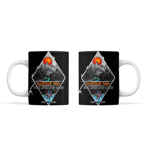 Outdoor Man Coffee Mug Fishing Camping Mountain Nature Hiking Camp Lover Gift TB10 Black Print Your Wear