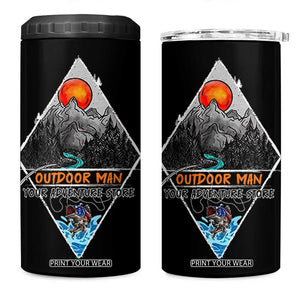 Outdoor Man 4 in 1 Can Cooler Tumbler Fishing Camping Mountain Nature Hiking Camp Lover Gift TB10 One Size: 16 oz Black Print Your Wear