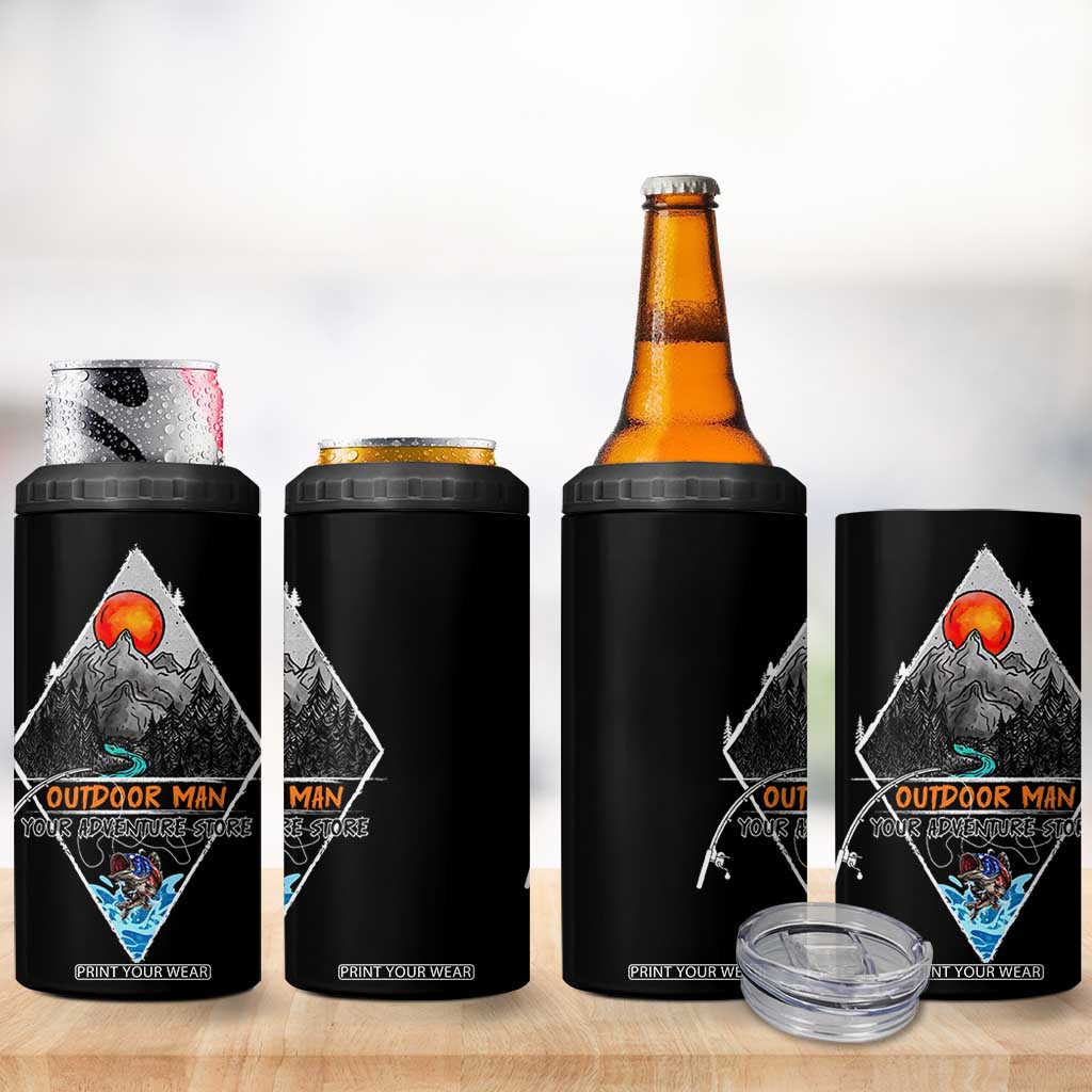 Outdoor Man 4 in 1 Can Cooler Tumbler Fishing Camping Mountain Nature Hiking Camp Lover Gift TB10 Print Your Wear