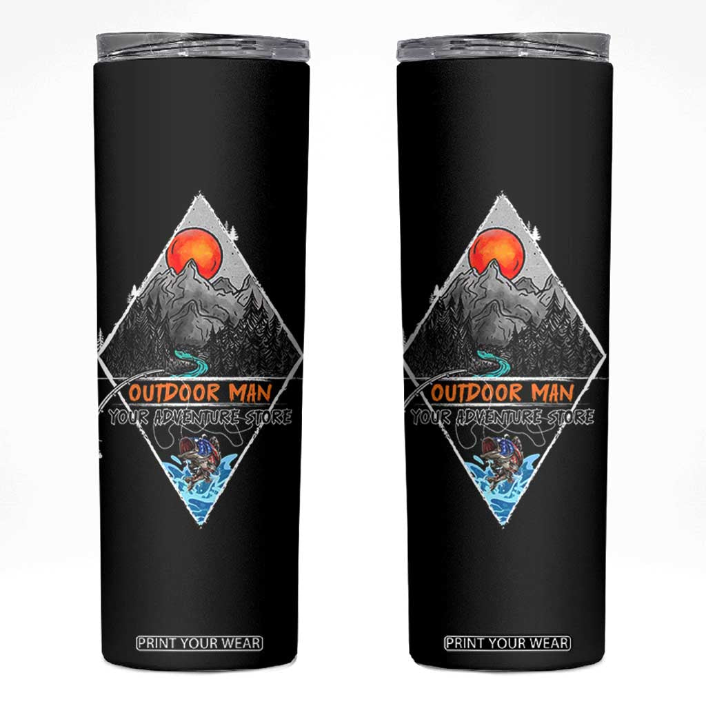 Outdoor Man Skinny Tumbler Fishing Camping Mountain Nature Hiking Camp Lover Gift TB10 Black Print Your Wear