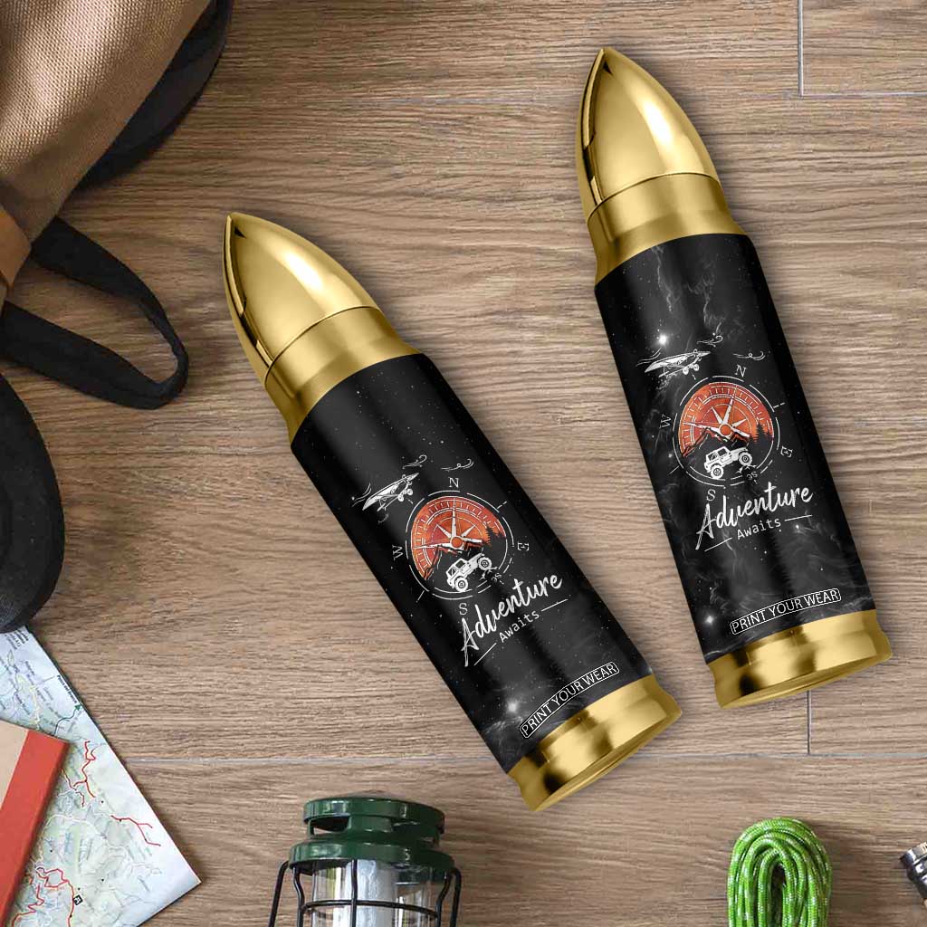 Adventure Awaits Bullet Tumbler Camping Mountain Nature Hiking Camp Lover Gift TB10 Print Your Wear