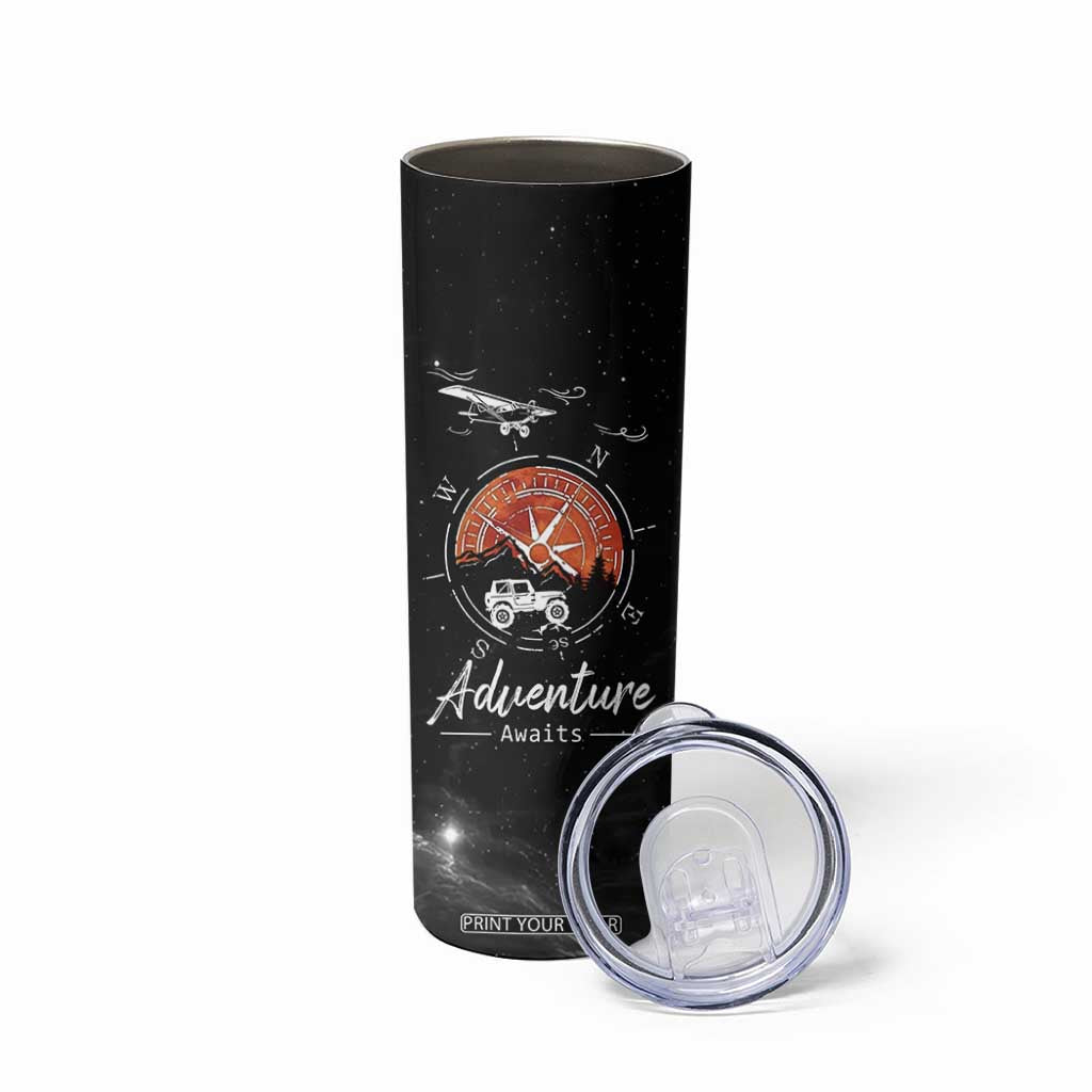 Adventure Awaits Skinny Tumbler Camping Mountain Nature Hiking Camp Lover Gift TB10 Print Your Wear