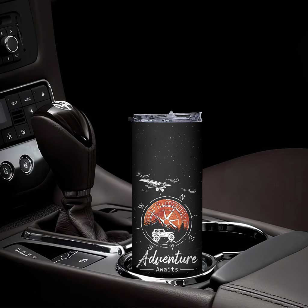 Adventure Awaits Skinny Tumbler Camping Mountain Nature Hiking Camp Lover Gift TB10 Print Your Wear
