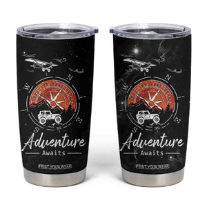 Adventure Awaits Tumbler Cup Camping Mountain Nature Hiking Camp Lover Gift TB10 Black Print Your Wear