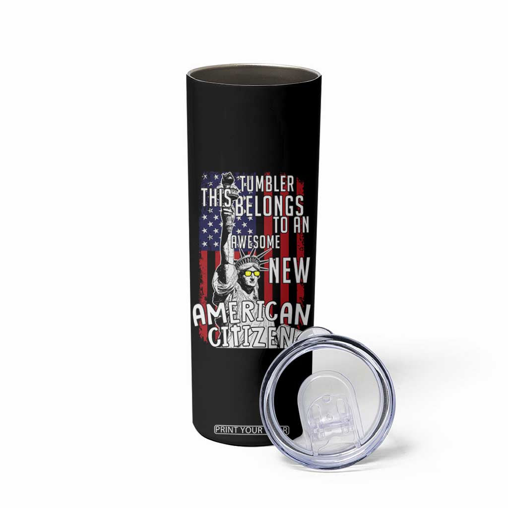 New American Citizen Gift Skinny Tumbler Funny US Citizenship Congratulations Presents TB10 Print Your Wear