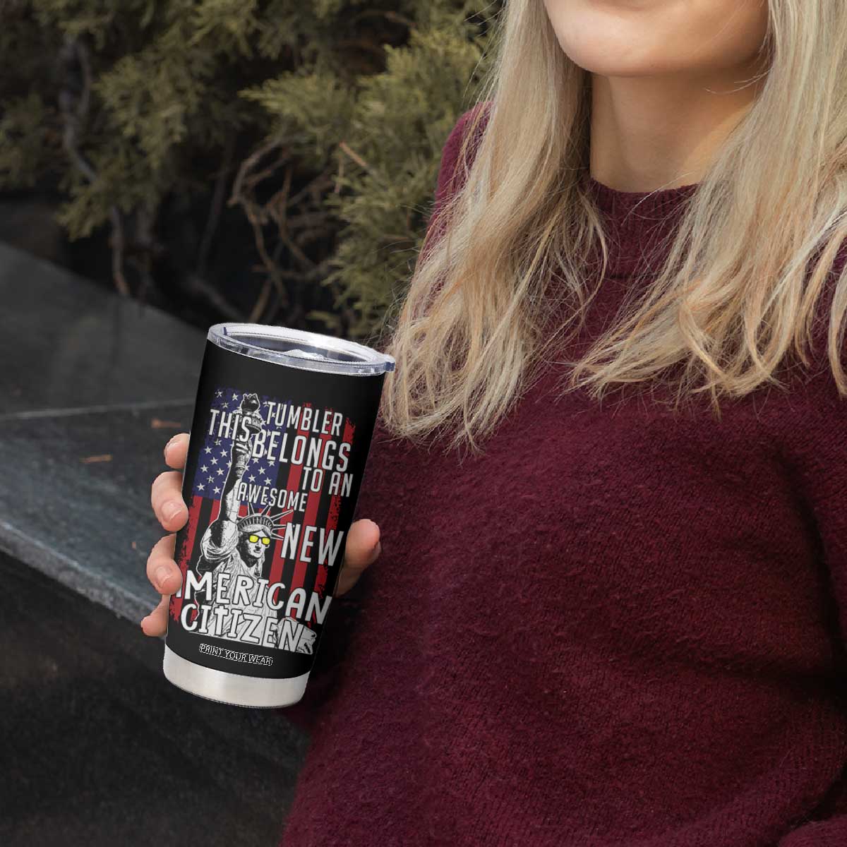 New American Citizen Gift Tumbler Cup Funny US Citizenship Congratulations Presents TB10 Print Your Wear