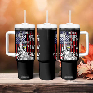 New American Citizen Gift Tumbler With Handle Funny US Citizenship Congratulations Presents TB10 Print Your Wear