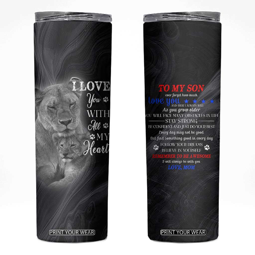 Son Gifts Skinny Tumbler From Mom Christmas Birthday Graduation Gift TB10 Black Print Your Wear