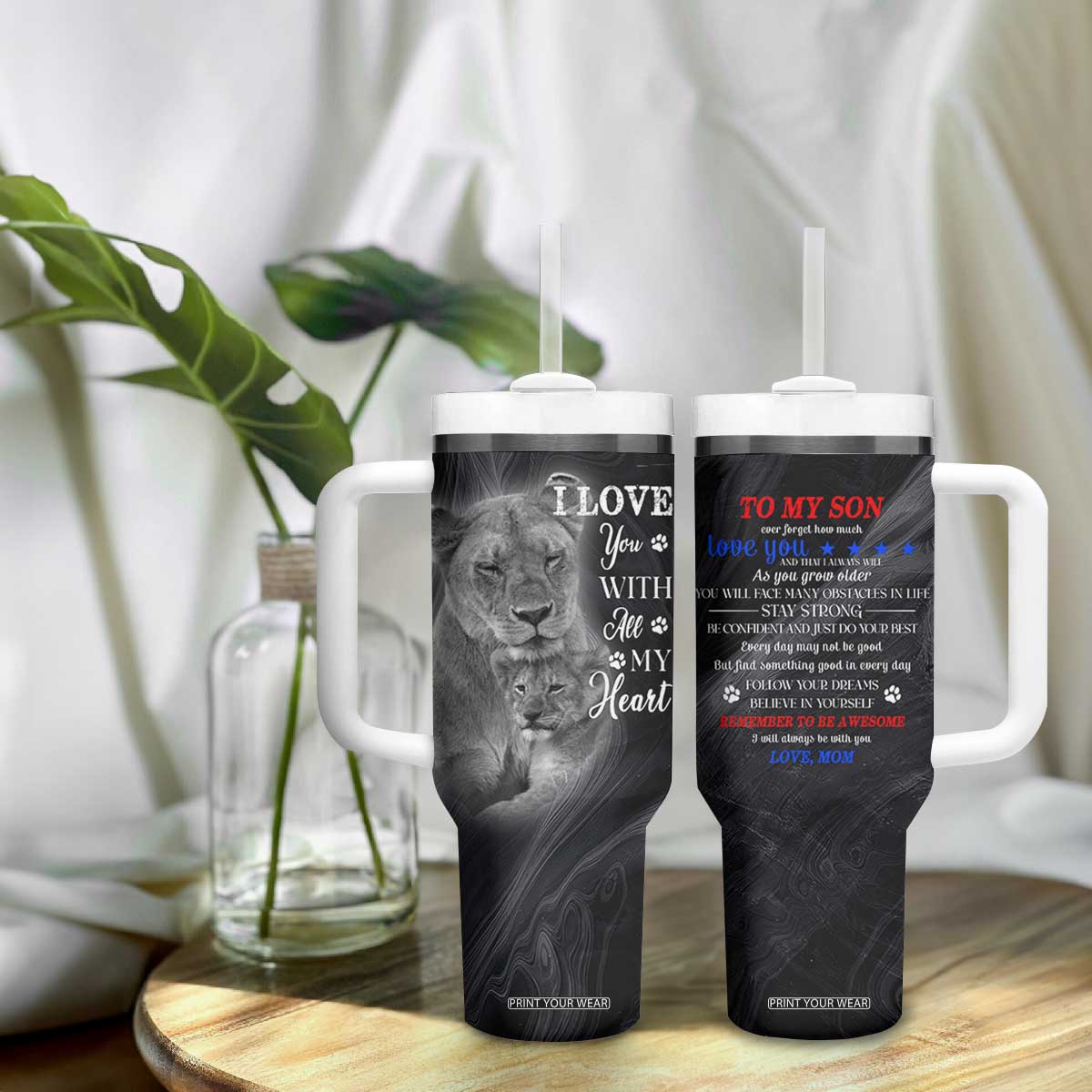 Son Gifts Tumbler With Handle From Mom Christmas Birthday Graduation Gift TB10 Print Your Wear