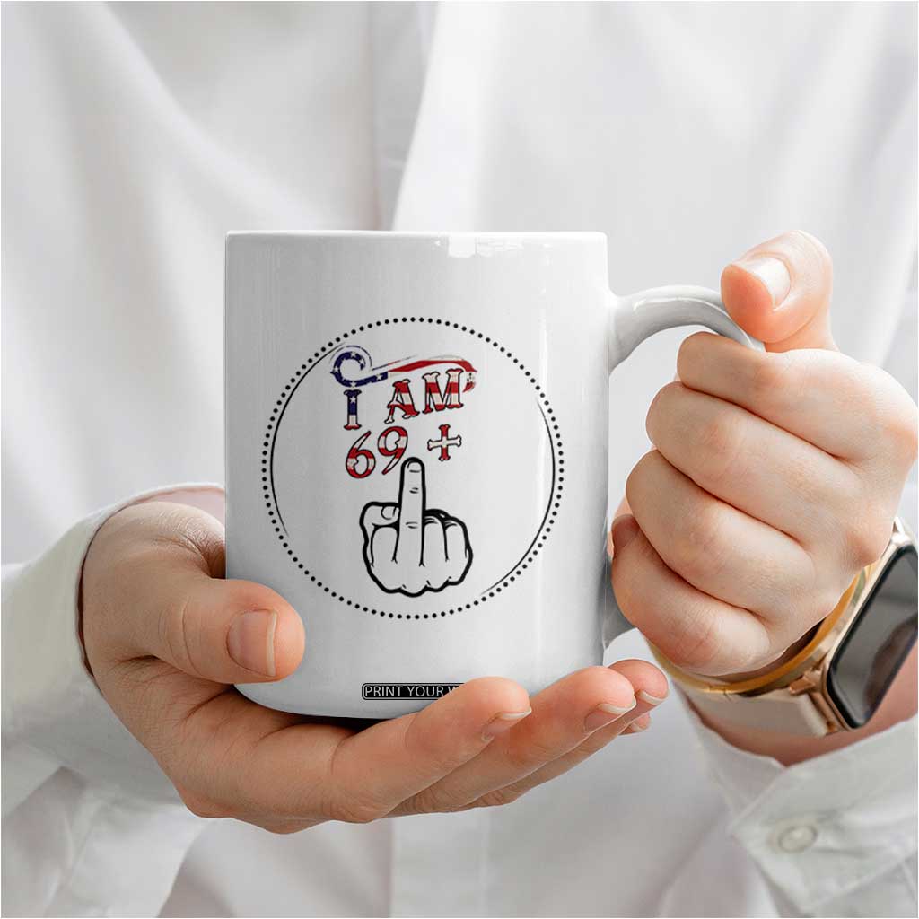 Funny 70th Birthday Coffee Mug 1956 70 Year Old Birthday US Flag Middle Finger TB10 Print Your Wear