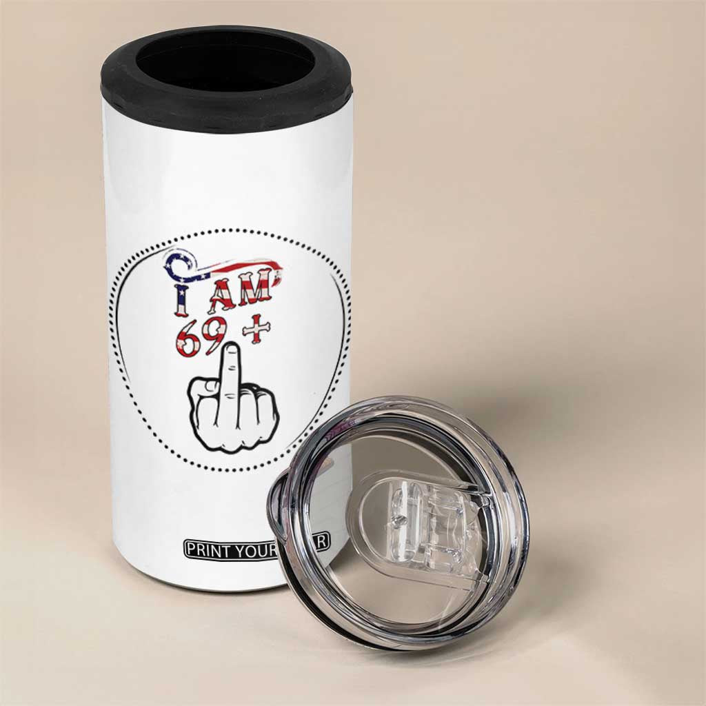 Funny 70th Birthday 4 in 1 Can Cooler Tumbler 1956 70 Year Old Birthday US Flag Middle Finger TB10 Print Your Wear