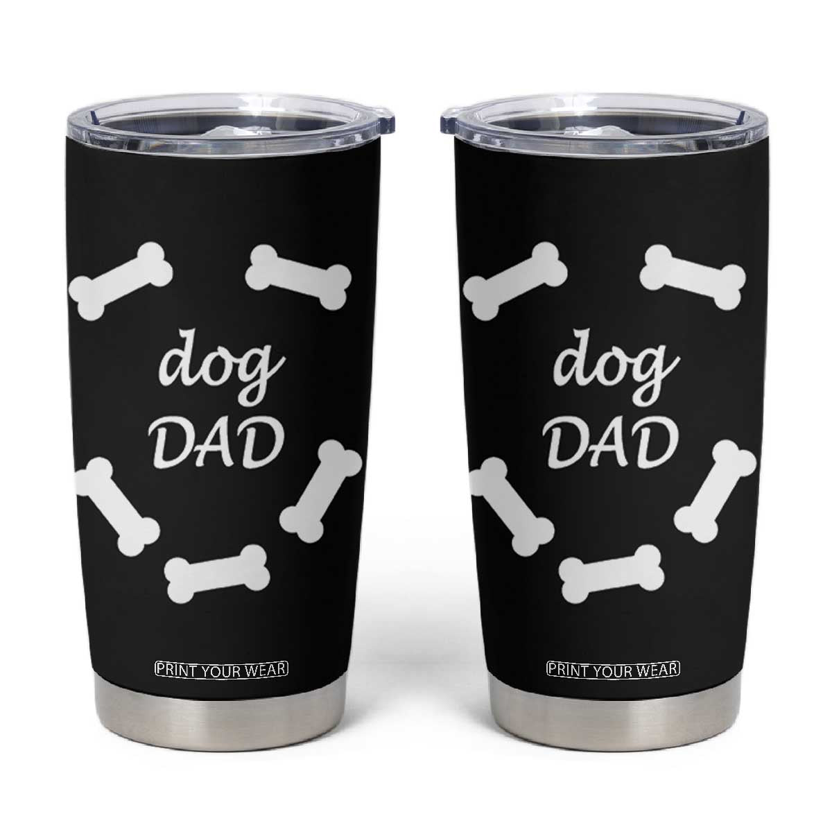 Dog Dad Tumbler Cup Funny Cute Pup Doggo Dog Dad Owner Fathers Day Gift TB10 Black Print Your Wear
