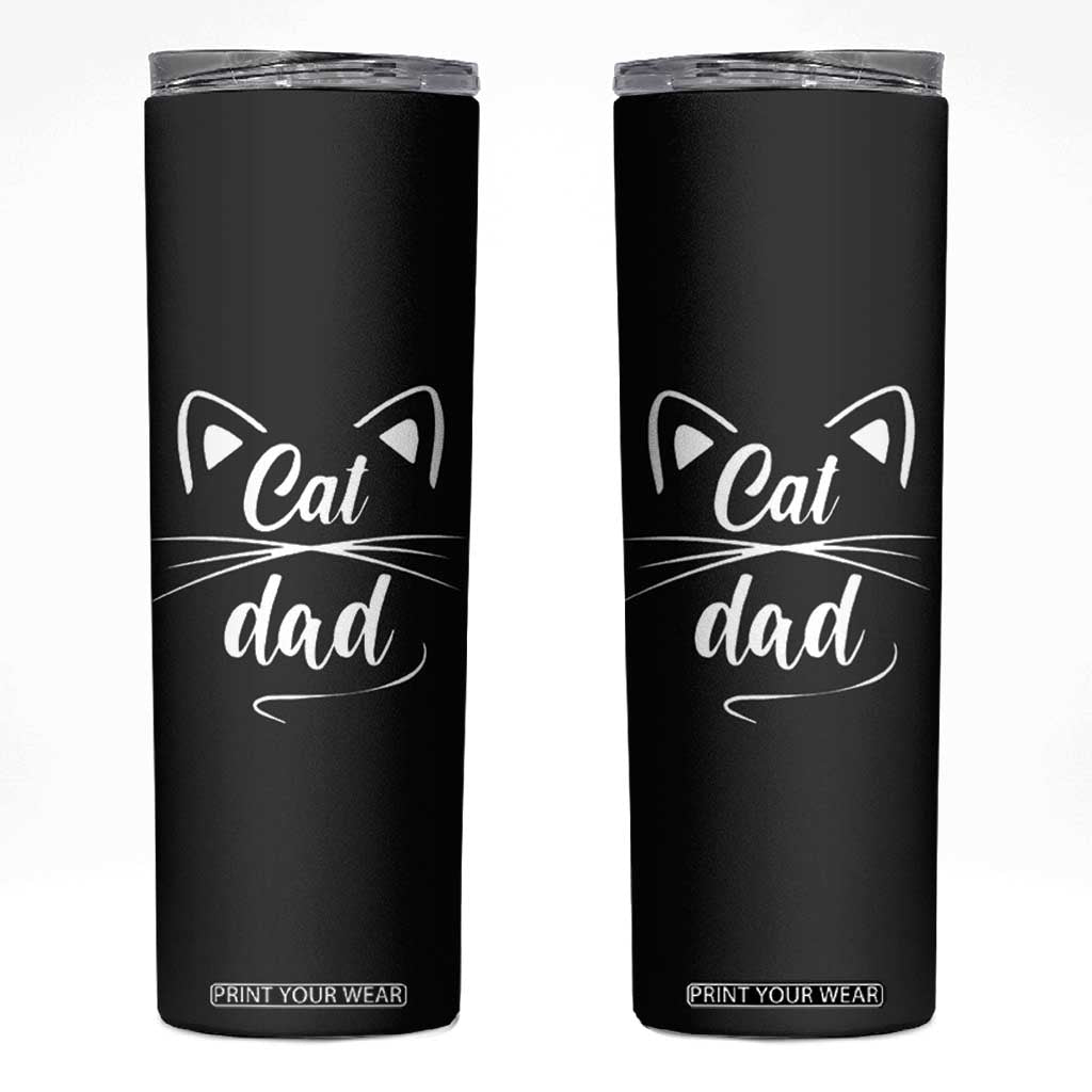 Cat Dad Gift Skinny Tumbler Cat Lover Fathers Day TB10 Black Print Your Wear
