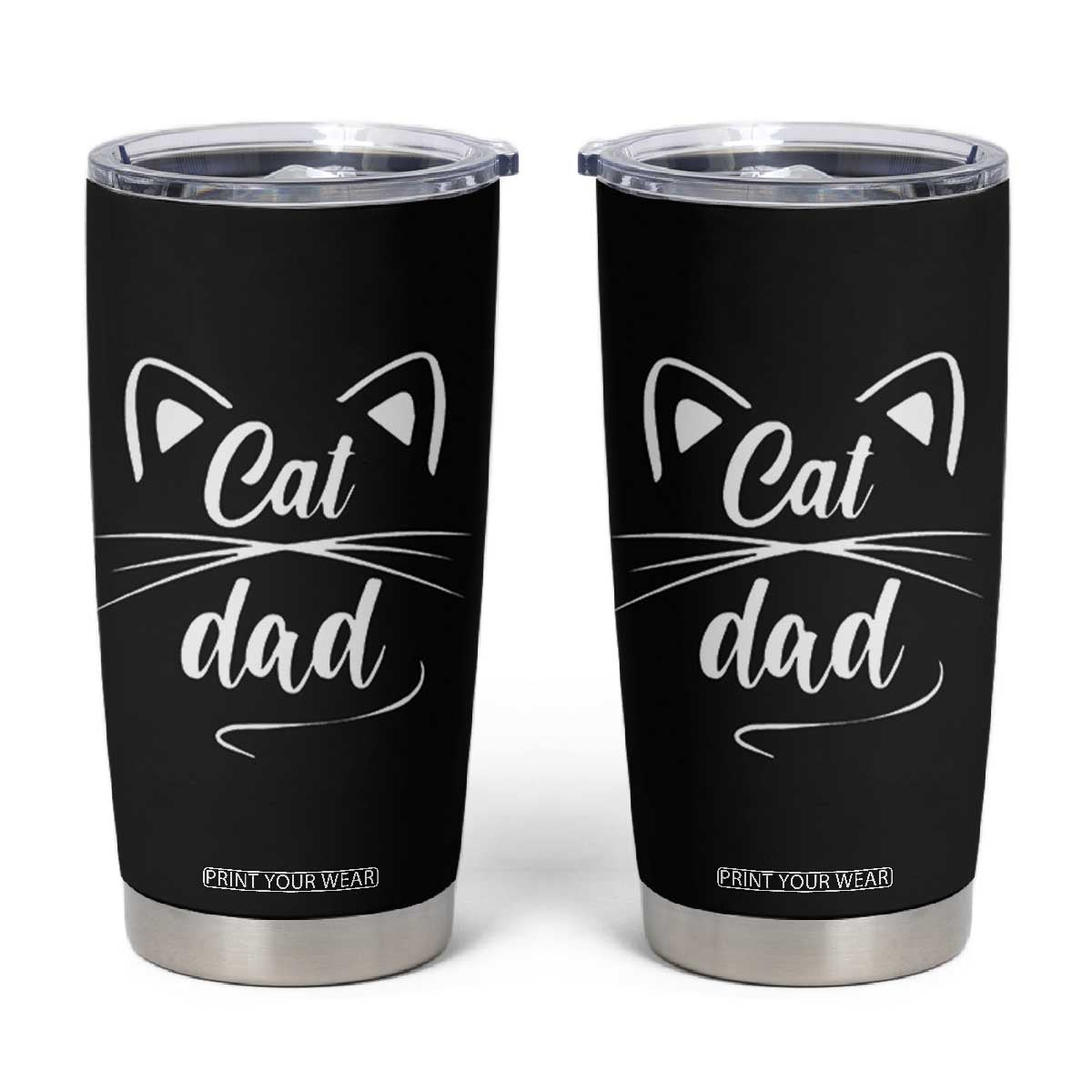 Cat Dad Gift Tumbler Cup Cat Lover Fathers Day TB10 Black Print Your Wear